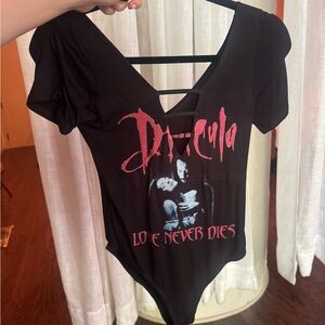 Black Graphic Dracula Bodysuit